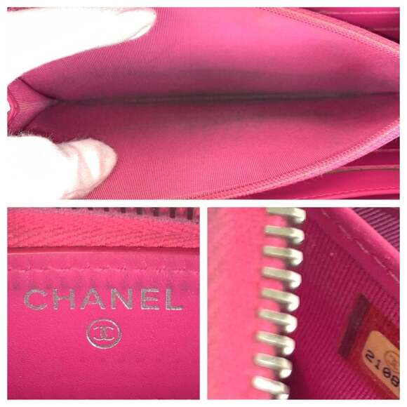 CHANEL Authentic Pink Caviar Leather Logo Wallet - Picture 7 of 10